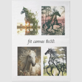 Decoupage 4 Horse Designs Fit 8x10 Canvas  Seidenpapier