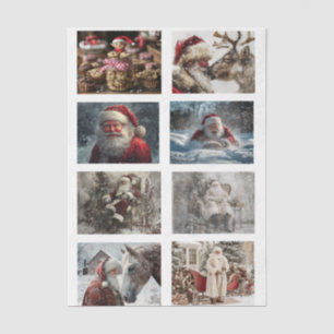 Decoupage-4x3-Designs für 3"-Schneekugel und Rahme Seidenpapier