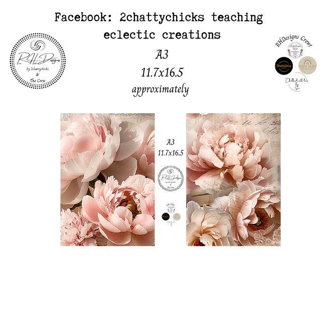 Decoupage A3 Botanical Peach Designs Scrapbooking Seidenpapier (Von Creator hochgeladen)