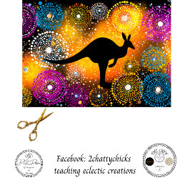 Decoupage Aboriginal Australische Punktkunst Kängu Seidenpapier