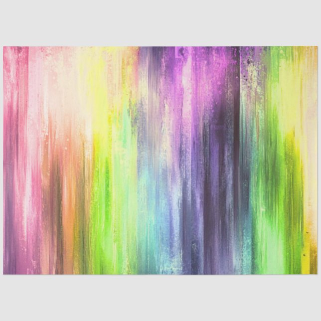 Decoupage Abstrakt Rainbow Lila Gelb grün Seidenpapier (Vorderseite)