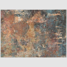 Decoupage Abstrakt Rust Orange Brown Bronze