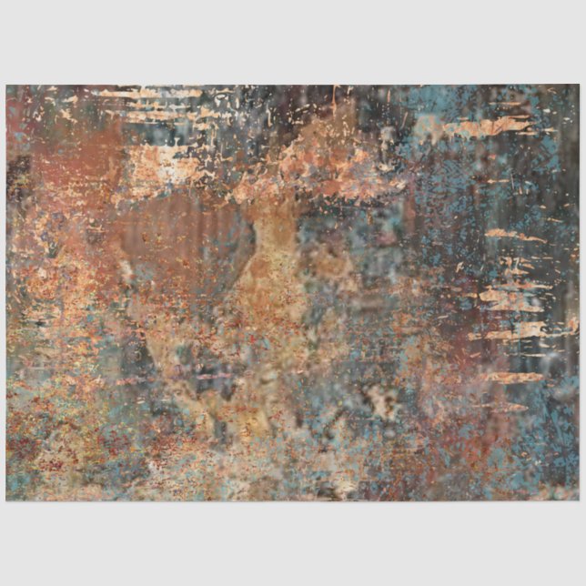 Decoupage Abstrakt Rust Orange Brown Bronze Seidenpapier (Vorderseite)