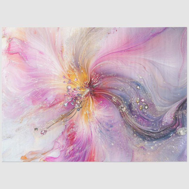 Decoupage Abstrakt Swirbeln Pastel Blume Pastelle  Seidenpapier (Vorderseite)