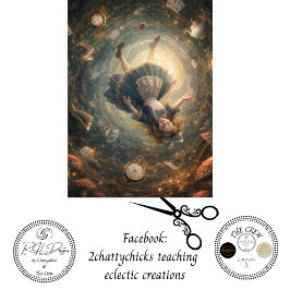 Decoupage Adventurous Fall Into Rabbit Hole Seidenpapier