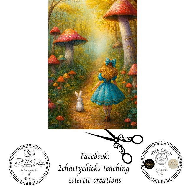 Decoupage Alice Adventures Enchanted Forest Rabbit Seidenpapier (Von Creator hochgeladen)