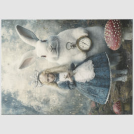 Decoupage Alice Wonderland & Rabbit Mairytale Seidenpapier