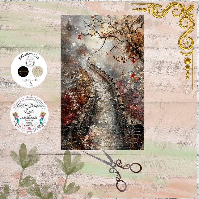 Decoupage alte Chinesische Mauer  Seidenpapier (Von Creator hochgeladen)