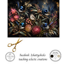 Decoupage Australischer Feenzaunkönig & Garten