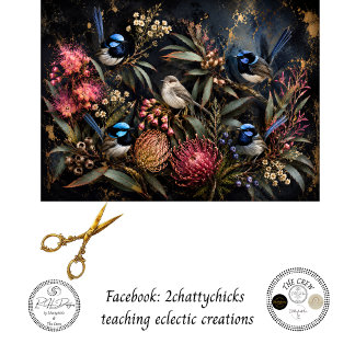 Decoupage Australischer Feenzaunkönig & Garten Seidenpapier