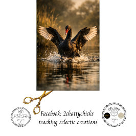 Decoupage Australischer Schwarzer Schwan landet Wi Seidenpapier