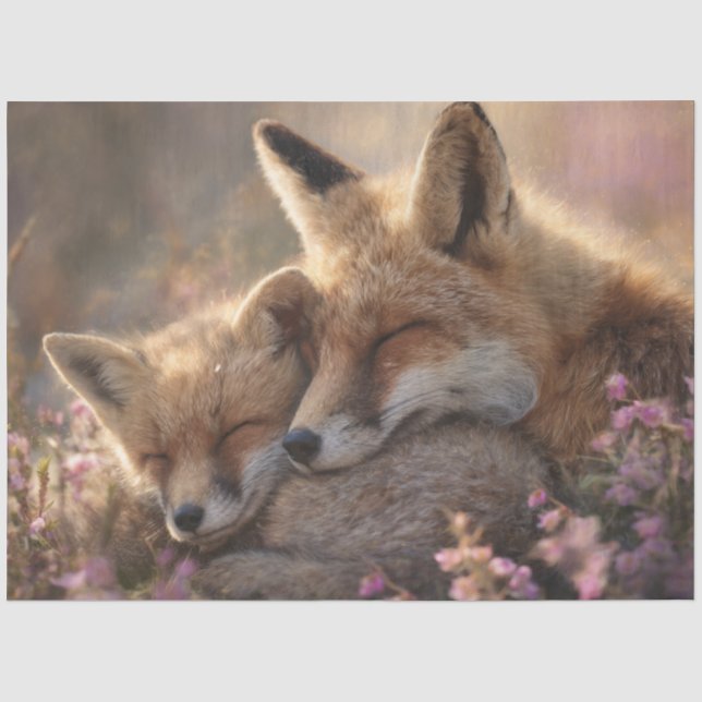 Decoupage Baby Fox geschützt durch Pater Fox Seidenpapier (Vorderseite)