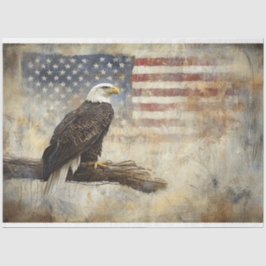 Decoupage Bald Eagle und American Flag Seidenpapier