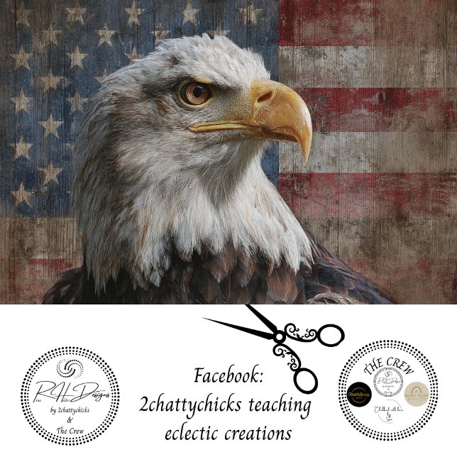 Decoupage Bald Eagle Weathered American Flag Seidenpapier (Von Creator hochgeladen)