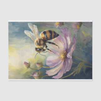 Decoupage Bee on Cosmos Seidenpapier