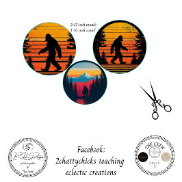 Decoupage Bigfoot Bold Orange Black 12 & 10 Inch Seidenpapier