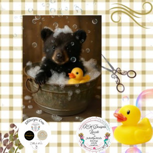 Decoupage Black Bar Tub Bläschen Gummi Dusche Seidenpapier