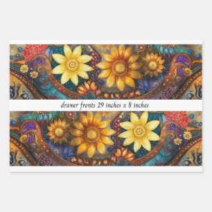 Decoupage Boho Blumen-Schubladenfronten 29x8" Geschenkpapier Set