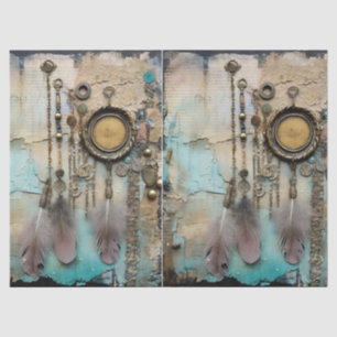 Decoupage BoHo Dreamcatcher Feathers Seidenpapier