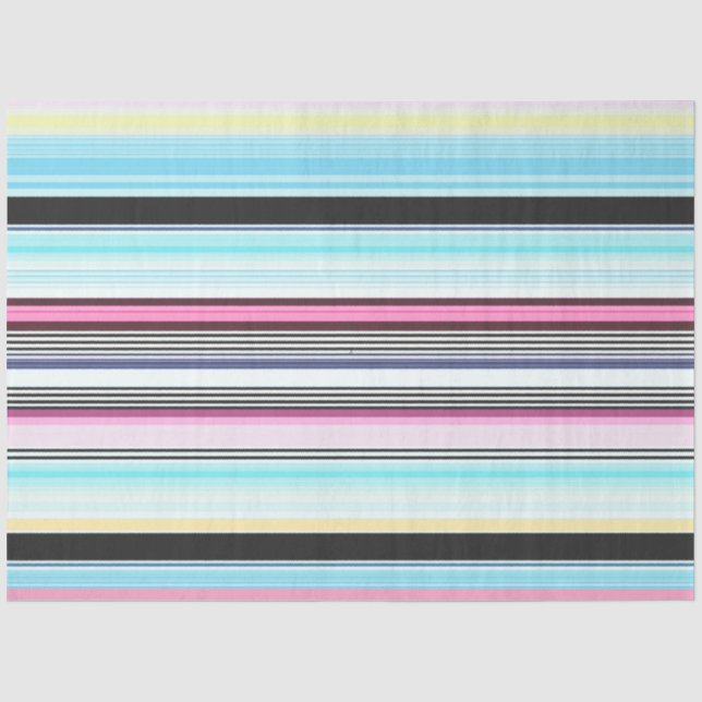 Decoupage Bold Strip Hintergrund Blau Rosa Schwarz Seidenpapier (Vorderseite)