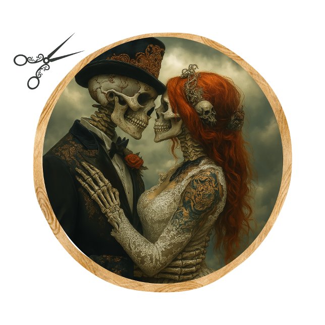 Decoupage Bride Groom Skeleton 21-inch round  Seidenpapier (Von Creator hochgeladen)
