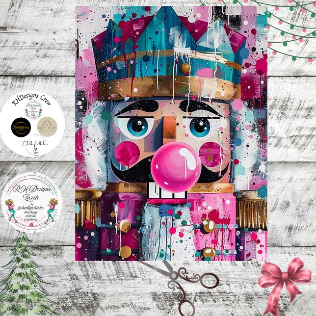 Decoupage Bubblegum Majesty Pink Nutcracker  Seidenpapier (Von Creator hochgeladen)