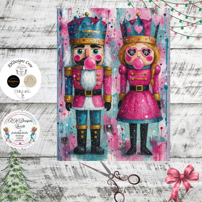 Decoupage Bubblegum Royalty Nutcracker Couple  Seidenpapier (Von Creator hochgeladen)