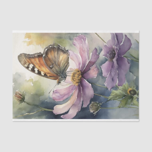 Decoupage Butterfly on Cosmos Seidenpapier (Vorderseite)