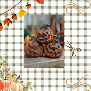Decoupage Carved Pumpkins Wicked Harmony Seidenpapier