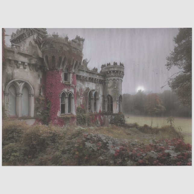 Decoupage Castle OF The Whispering Ivy In Ireland Seidenpapier (Vorderseite)