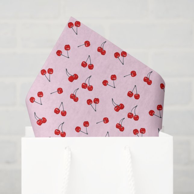 Decoupage Cherries Seidenpapier (Geschenktüte)