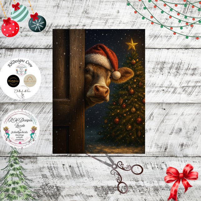 Decoupage Christmas Cow Wall Art  Seidenpapier (Von Creator hochgeladen)