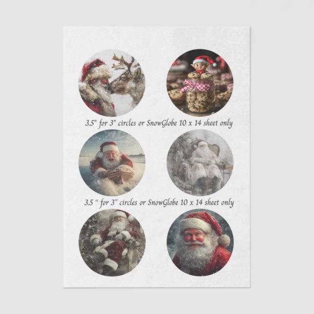 Decoupage Christmas Designs for Snow Globe 3.5" Seidenpapier (Vorderseite)