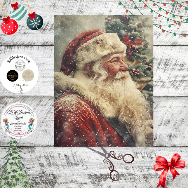 Decoupage Christmas Traditional Santa Claus Seidenpapier (Von Creator hochgeladen)