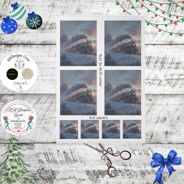 Decoupage Christmas Train Winter Scene Ireland  Seidenpapier (Von Creator hochgeladen)