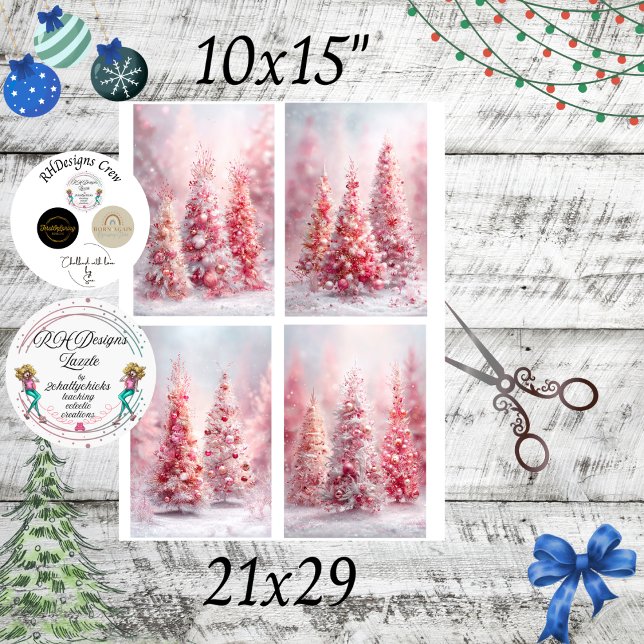 Decoupage Christmas Tree 10x15 Scrapbook Designs Seidenpapier (Von Creator hochgeladen)