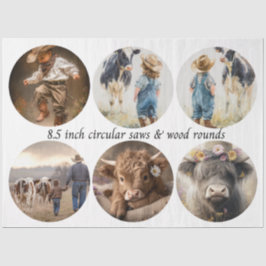 Decoupage Circular Saw Designs Vintage Design 8.5" Seidenpapier