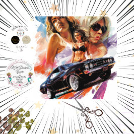 Decoupage Classic Car Vintage Poster Seidenpapier