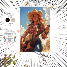 Decoupage Classic Poster Country Girl Musiker Seidenpapier