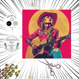 Decoupage Classic Poster Nashville Girl Guitarist Seidenpapier