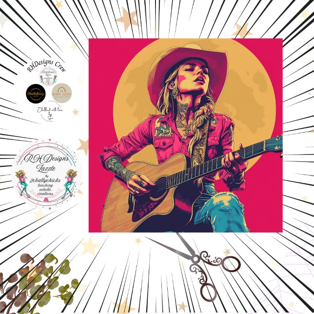 Decoupage Classic Poster Nashville Girl Guitarist Seidenpapier (Von Creator hochgeladen)