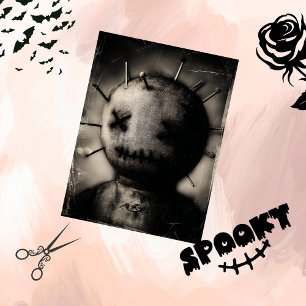 Decoupage Creepy Stitched Gothic Voodoo Doll Seidenpapier