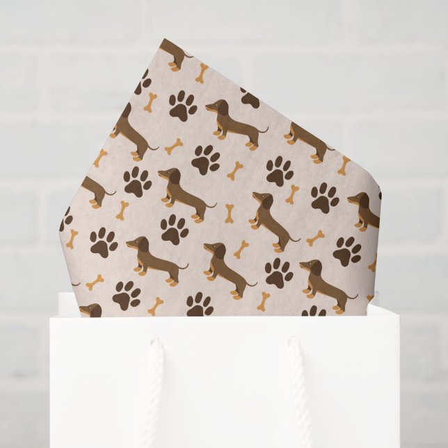 Decoupage Dackel Hund Tier Seidenpapier (Geschenktüte)