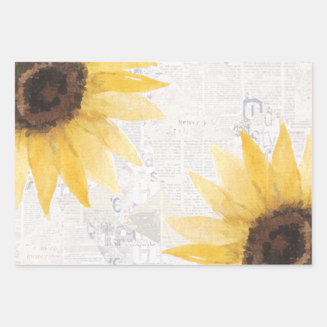 Découpage de tournesol rustique Papier floral rura (Devant)