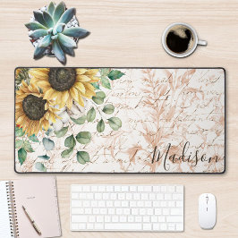 Découpage de tournesol rustique Vintage monogramme