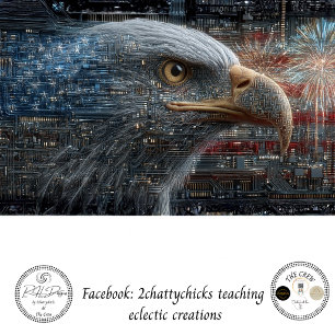 Decoupage des 250. Cyber Eagle Kunstwerks Seidenpapier