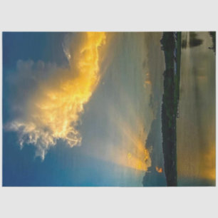 Decoupage Drama Sunset Golden Hues Seidenpapier