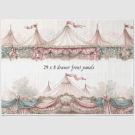 Decoupage Drawer Front Pastel Circus Vintage Lace  Seidenpapier
