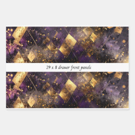 Decoupage Drawer Panel Diamond Motifs Purple Gold  Geschenkpapier Set