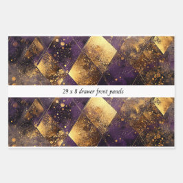 Decoupage Drawer Panel Luxe Diamond Purple Gold Geschenkpapier Set